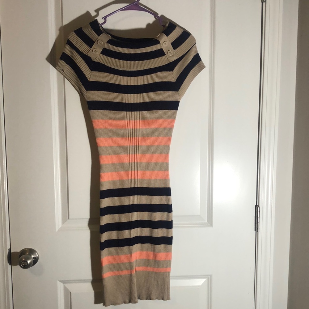 Multicolored Striped Midi Dress